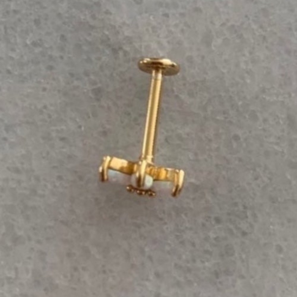 New Drop! Gold Opal Crystal Iridescent Leaf Crown Cartilage Earring
Brand New - Picture 3 of 4